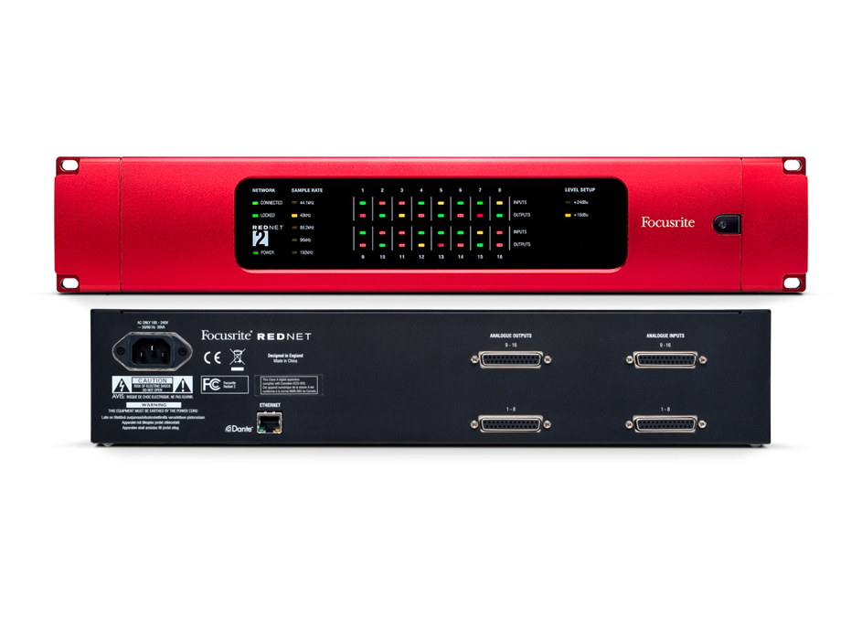 Focusrite Pro RedNet 2 - 16x16 Analog I/O Dante Arabirimi